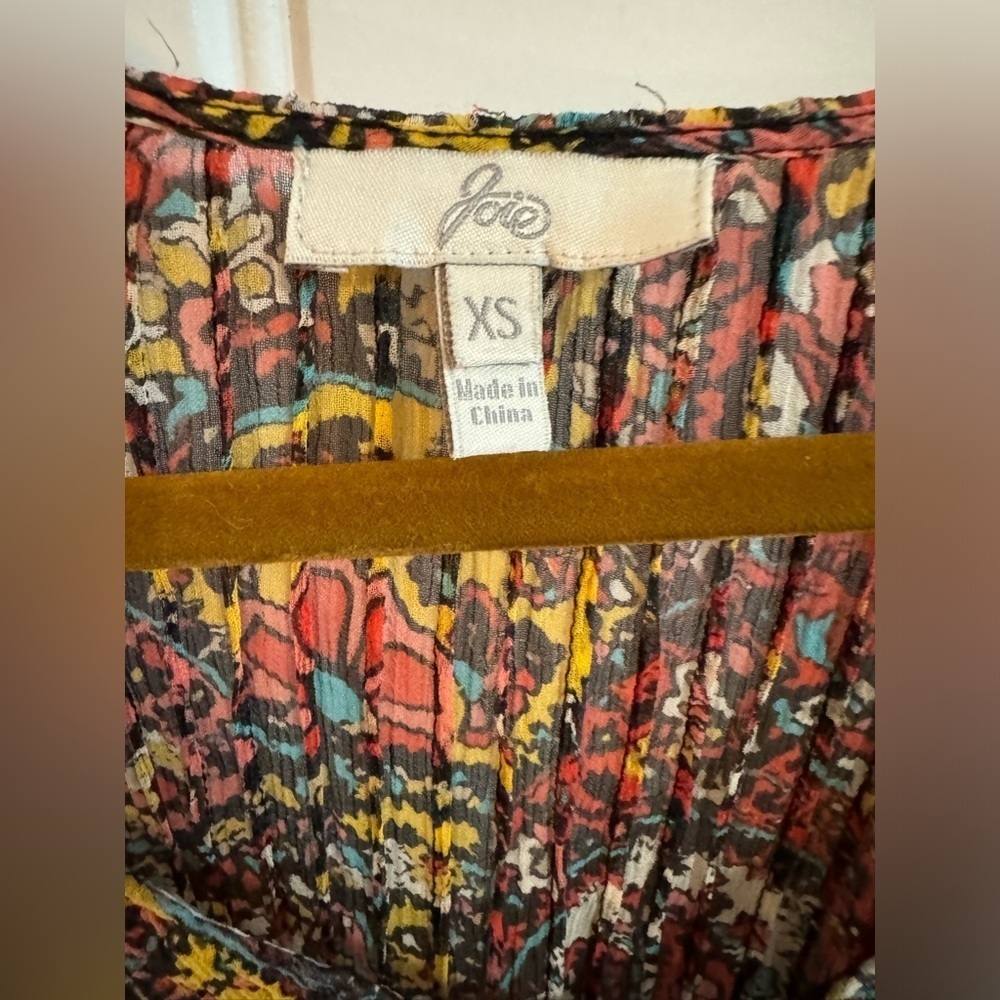 Joie Multicolor Paisley Odette Silk Ruffle Top - Picture 3 of 5